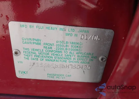 2006 Subaru Forester 2.5X from USA, damaged, VIN JF1SG65686H750430